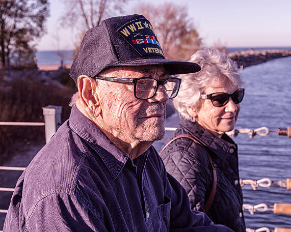 square photos WWII veteran and his spouse are eligable for the Veterans Aid and Attendance Benefit