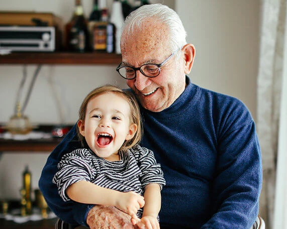 Nursing Home Planning for senior man with his grandchild